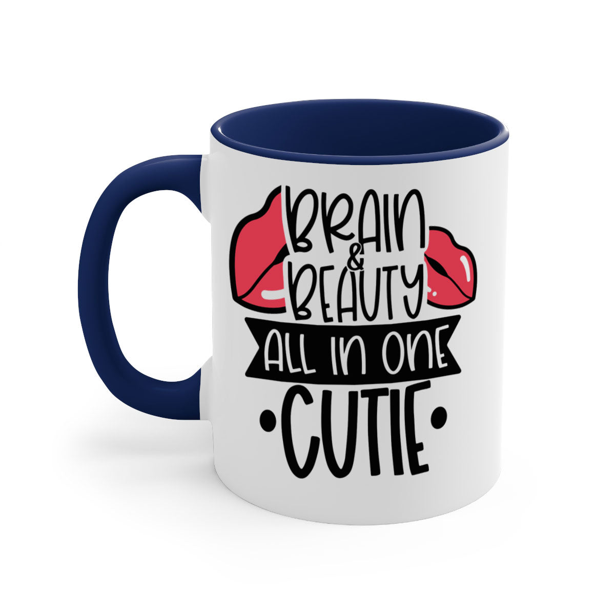 Brain Beauty All In One Cutie Style 127# mug featuring a glossy finish, colored handle, and interior, available in multiple colors and sizes.