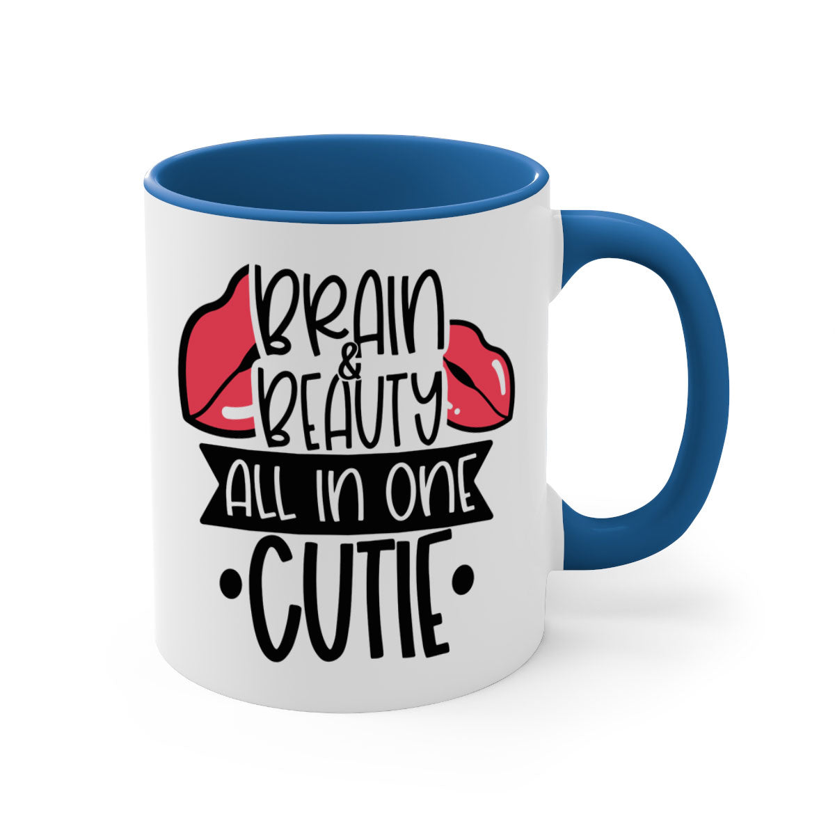 Brain Beauty All In One Cutie Style 127# mug featuring a glossy finish, colored handle, and interior, available in multiple colors and sizes.
