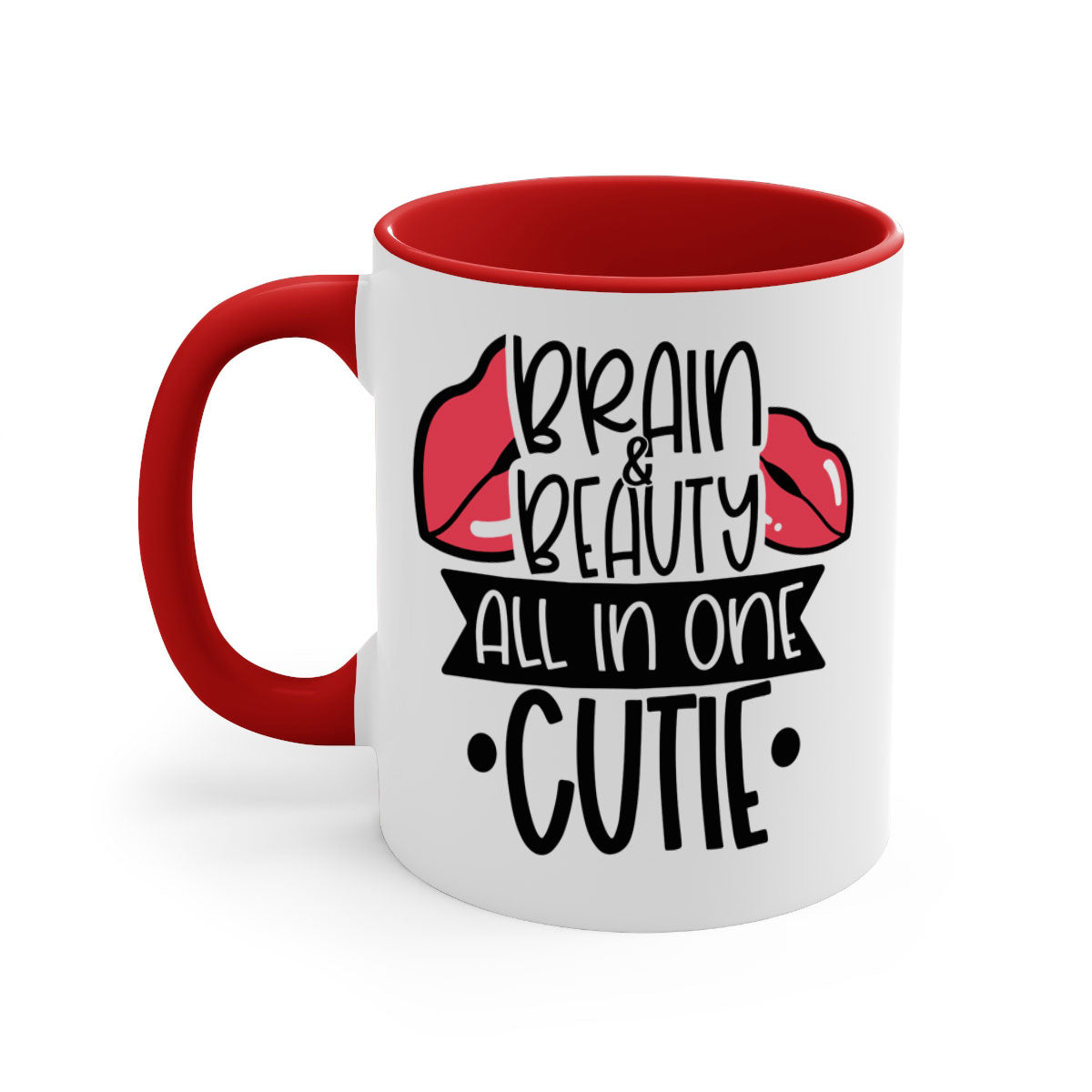 Brain Beauty All In One Cutie Style 127# mug featuring a glossy finish, colored handle, and interior, available in multiple colors and sizes.