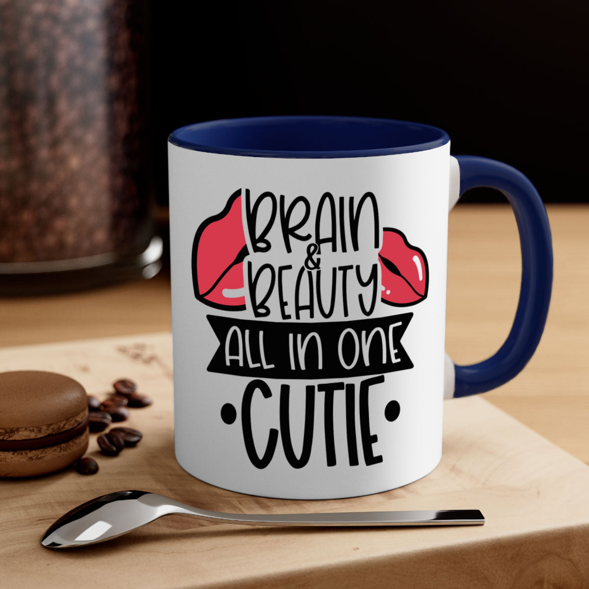 Brain Beauty All In One Cutie Style 127# mug featuring a glossy finish, colored handle, and interior, available in multiple colors and sizes.