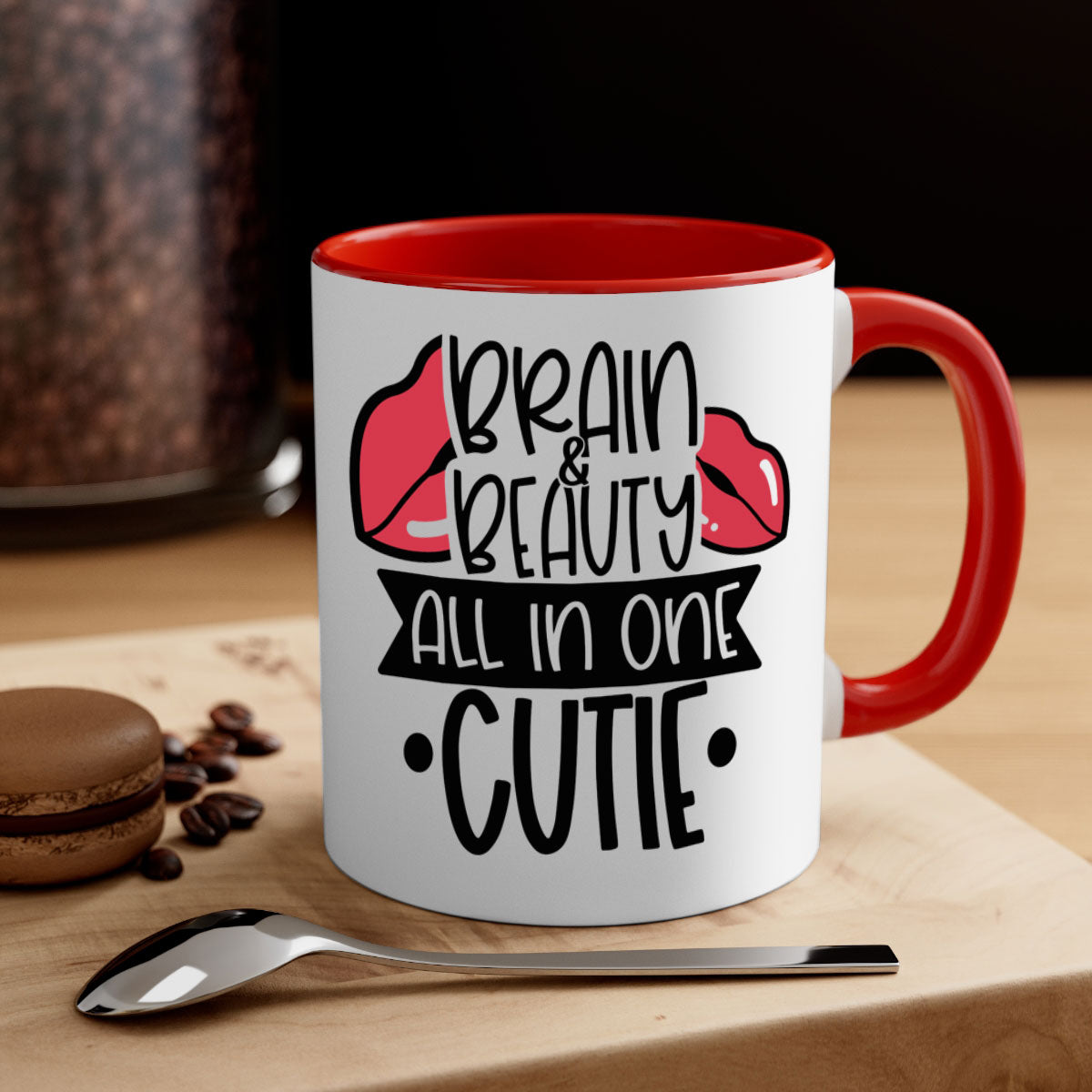 Brain Beauty All In One Cutie Style 127# mug featuring a glossy finish, colored handle, and interior, available in multiple colors and sizes.