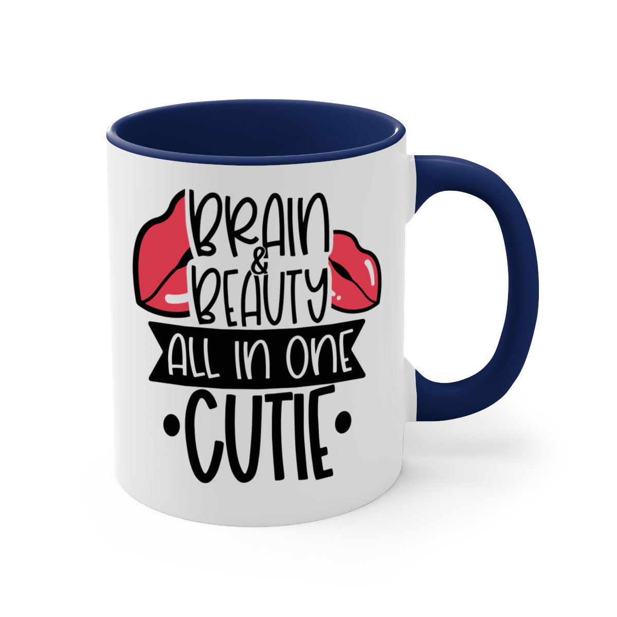 Brain Beauty All In One Cutie Style 127# mug featuring a glossy finish, colored handle, and interior, available in multiple colors and sizes.
