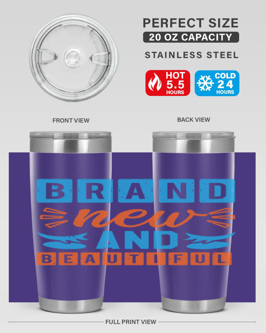 Brand New and Beautiful Style 45# baby shower tumbler in stainless steel with a vibrant design, perfect for hot and cold beverages.