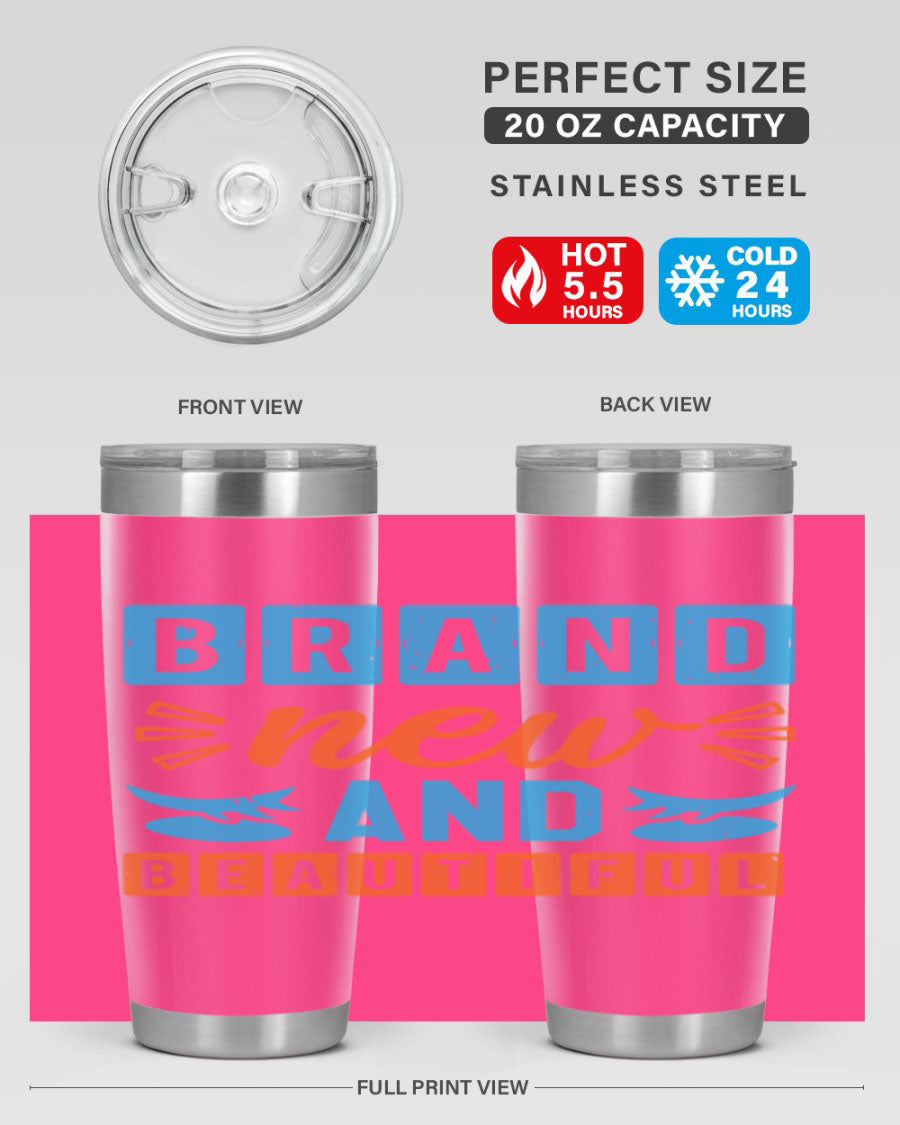 Brand New and Beautiful Style 45# baby shower tumbler in stainless steel with a vibrant design, perfect for hot and cold beverages.