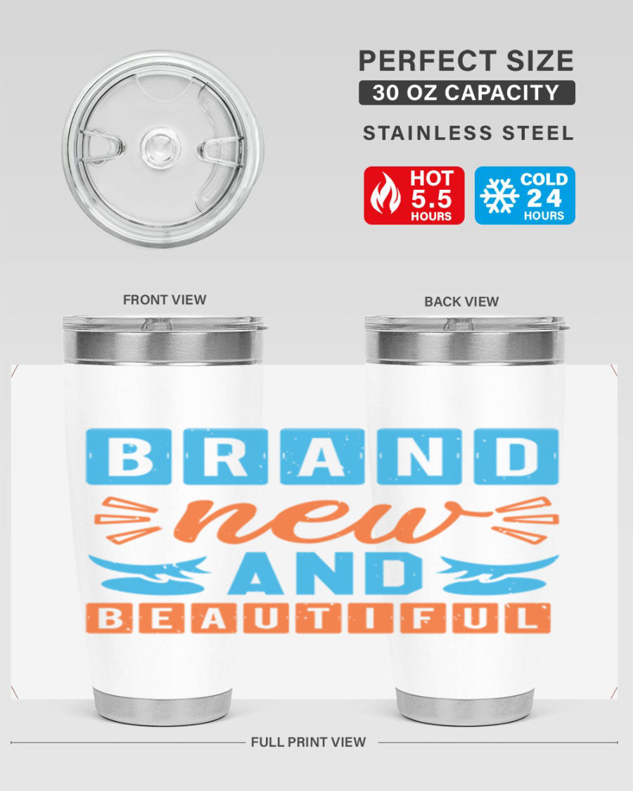 Brand New and Beautiful Style 45# baby shower tumbler in stainless steel with a vibrant design, perfect for hot and cold beverages.