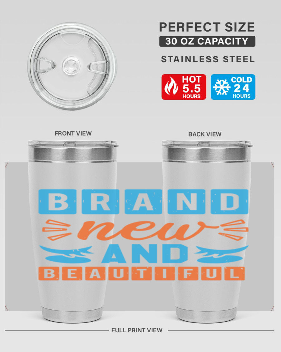 Brand New and Beautiful Style 45# baby shower tumbler in stainless steel with a vibrant design, perfect for hot and cold beverages.