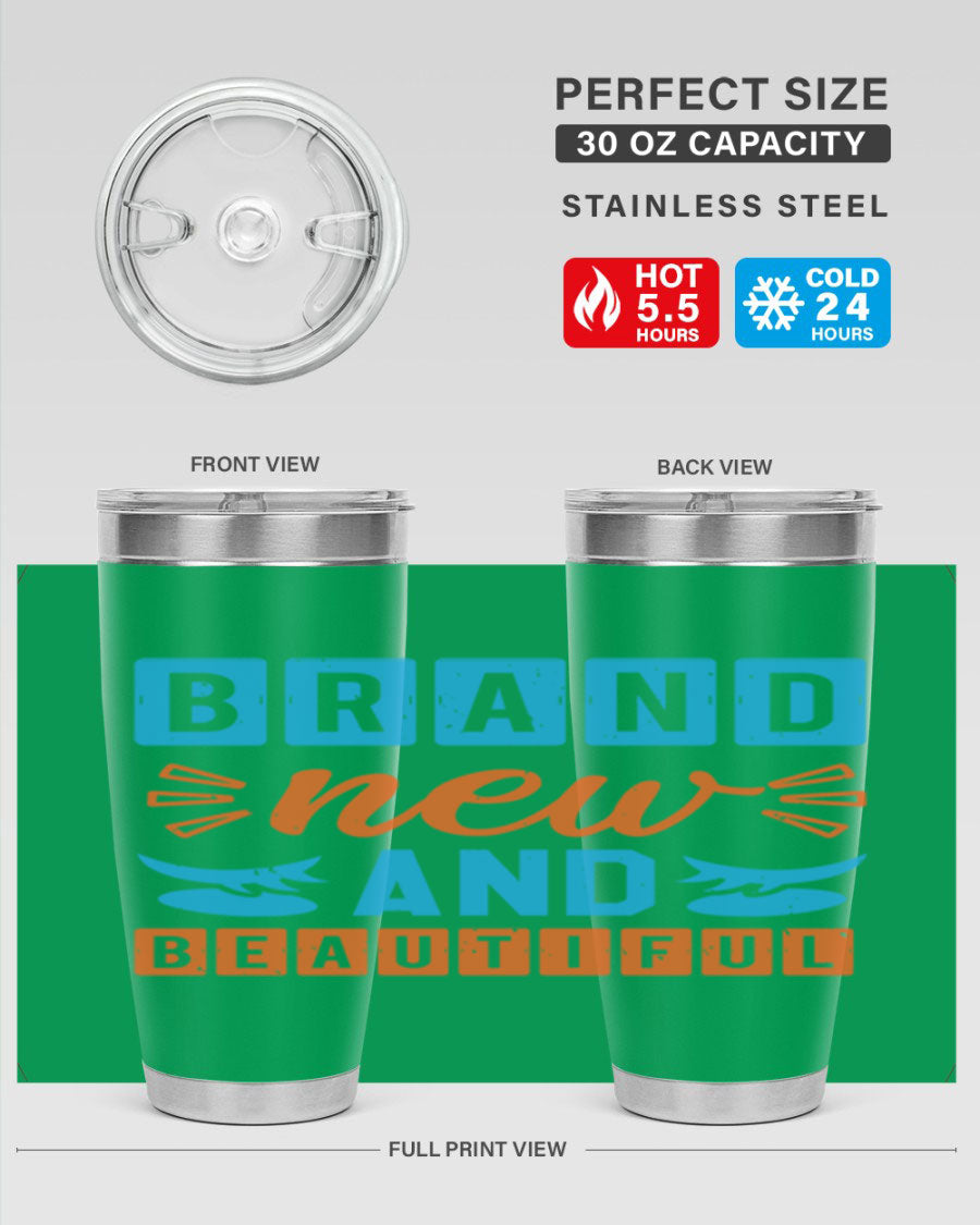 Brand New and Beautiful Style 45# baby shower tumbler in stainless steel with a vibrant design, perfect for hot and cold beverages.