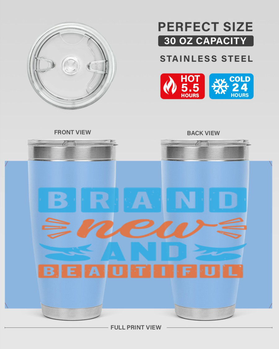 Brand New and Beautiful Style 45# baby shower tumbler in stainless steel with a vibrant design, perfect for hot and cold beverages.