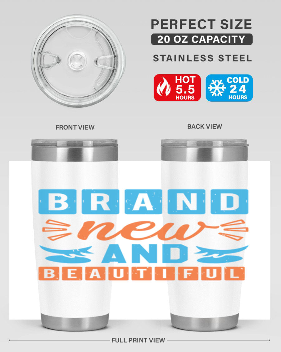 Brand New and Beautiful Style 45# baby shower tumbler in stainless steel with a vibrant design, perfect for hot and cold beverages.