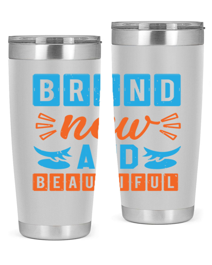 Brand New and Beautiful Style 45# baby shower tumbler in stainless steel with a vibrant design, perfect for hot and cold beverages.