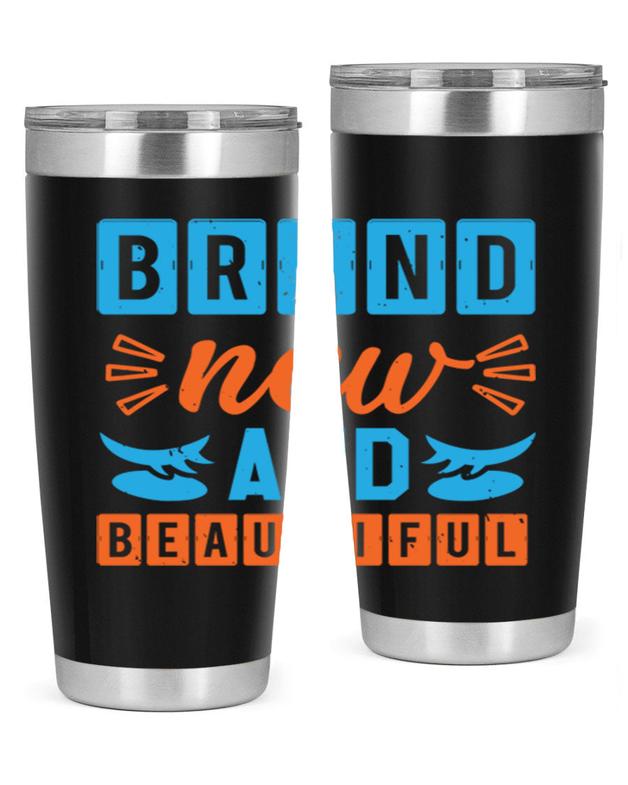 Brand New and Beautiful Style 45# baby shower tumbler in stainless steel with a vibrant design, perfect for hot and cold beverages.