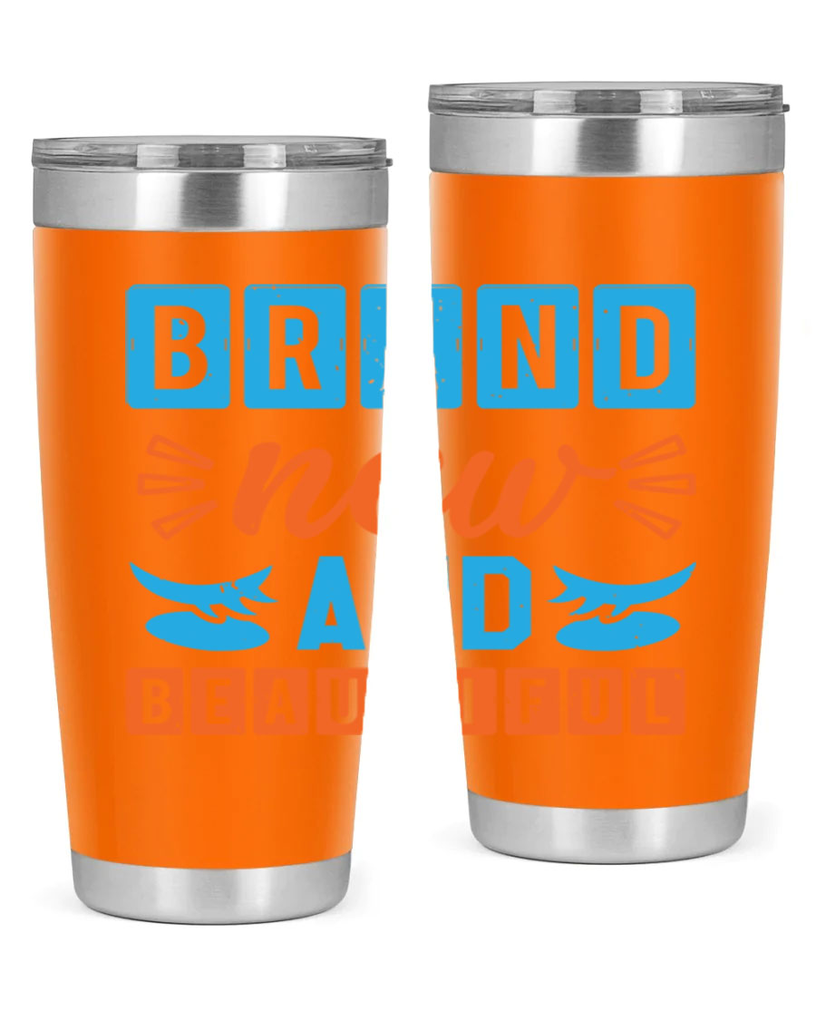 Brand New and Beautiful Style 45# baby shower tumbler in stainless steel with a vibrant design, perfect for hot and cold beverages.