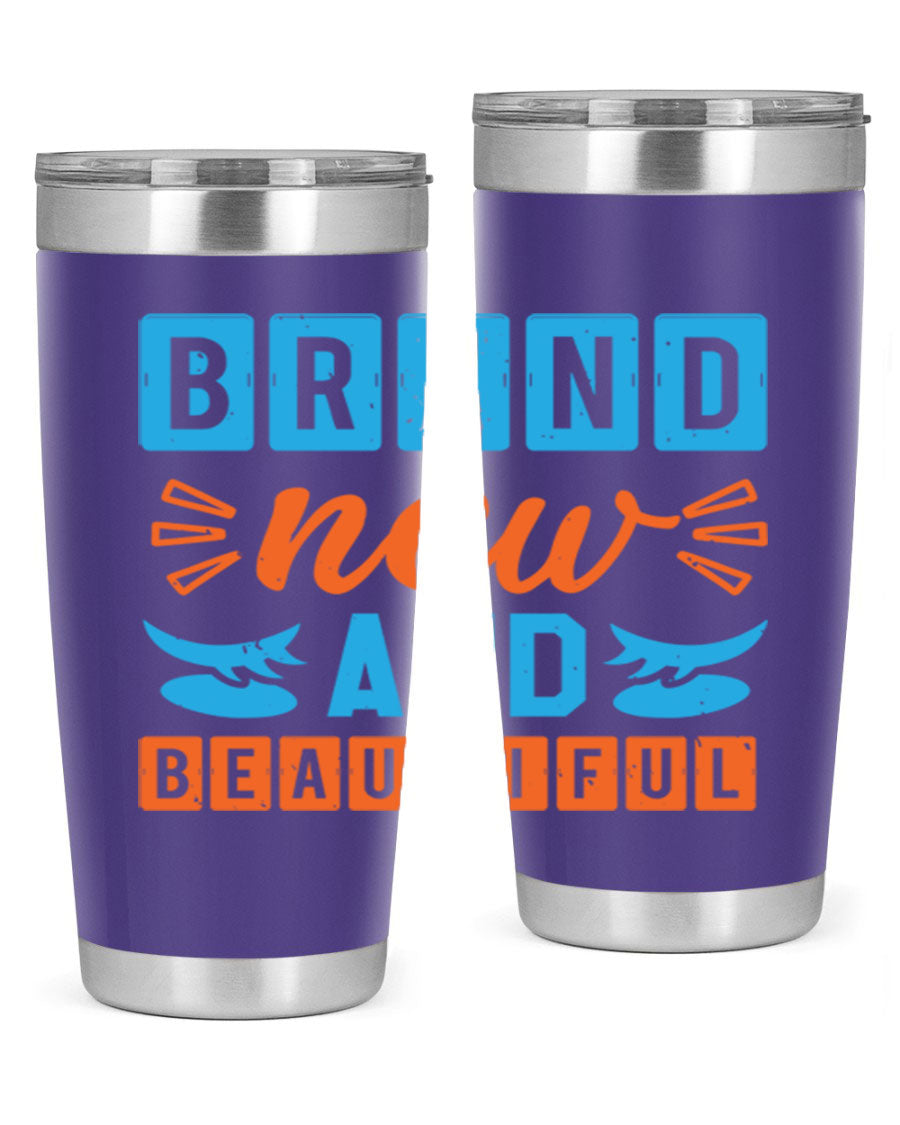 Brand New and Beautiful Style 45# baby shower tumbler in stainless steel with a vibrant design, perfect for hot and cold beverages.