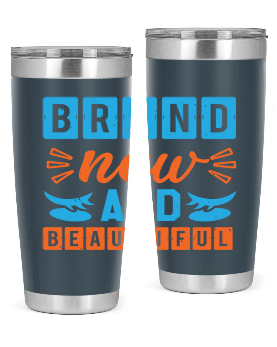 Brand New and Beautiful Style 45# baby shower tumbler in stainless steel with a vibrant design, perfect for hot and cold beverages.