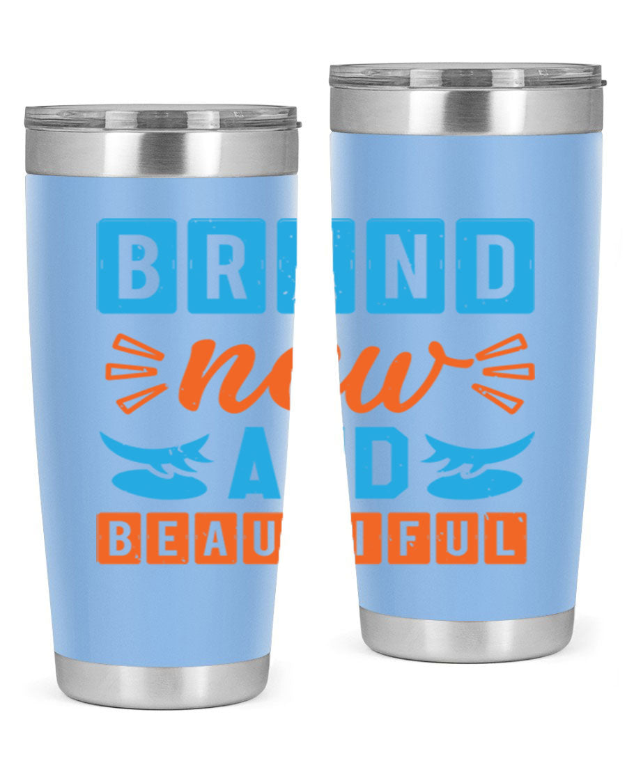 Brand New and Beautiful Style 45# baby shower tumbler in stainless steel with a vibrant design, perfect for hot and cold beverages.