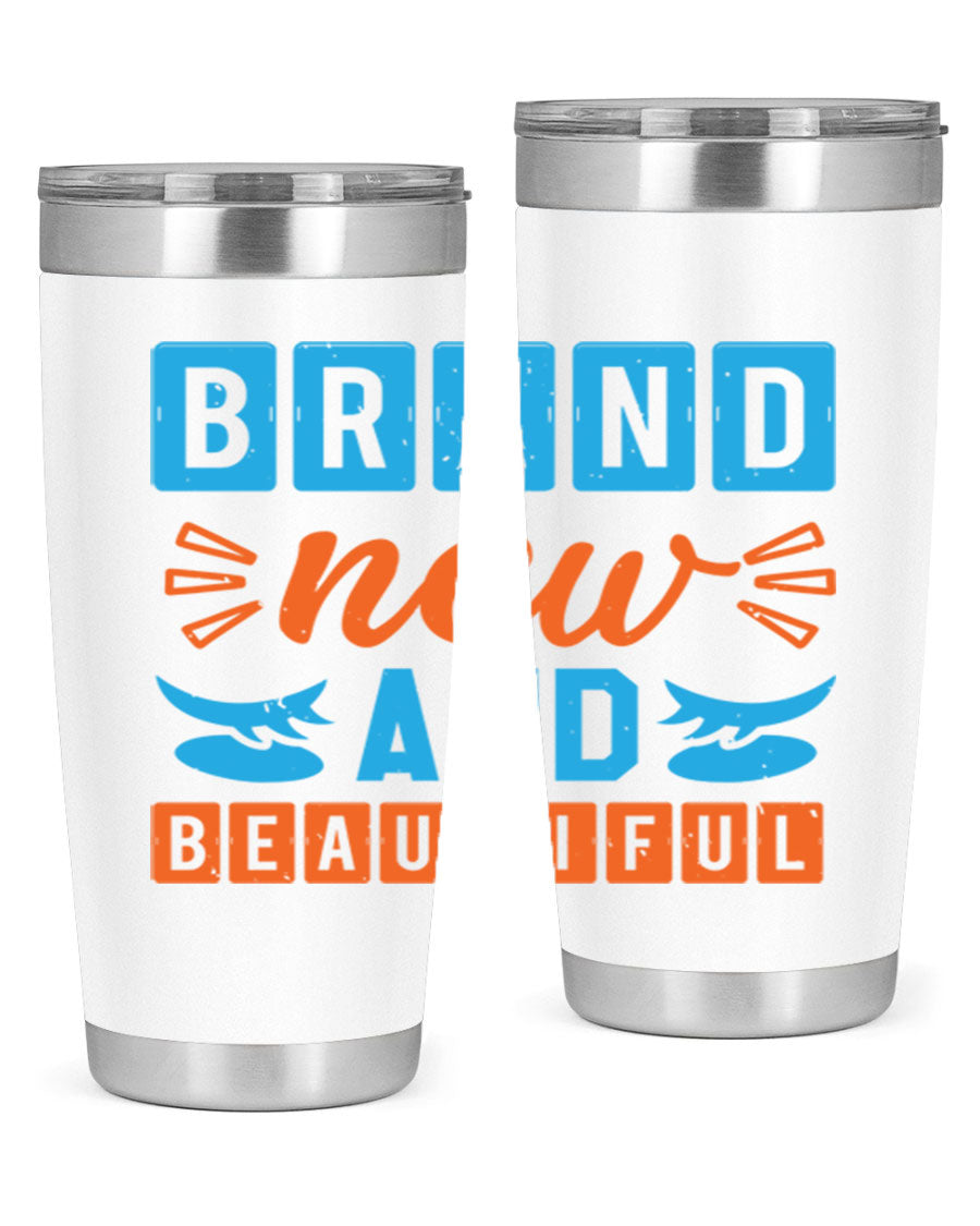 Brand New and Beautiful Style 45# baby shower tumbler in stainless steel with a vibrant design, perfect for hot and cold beverages.