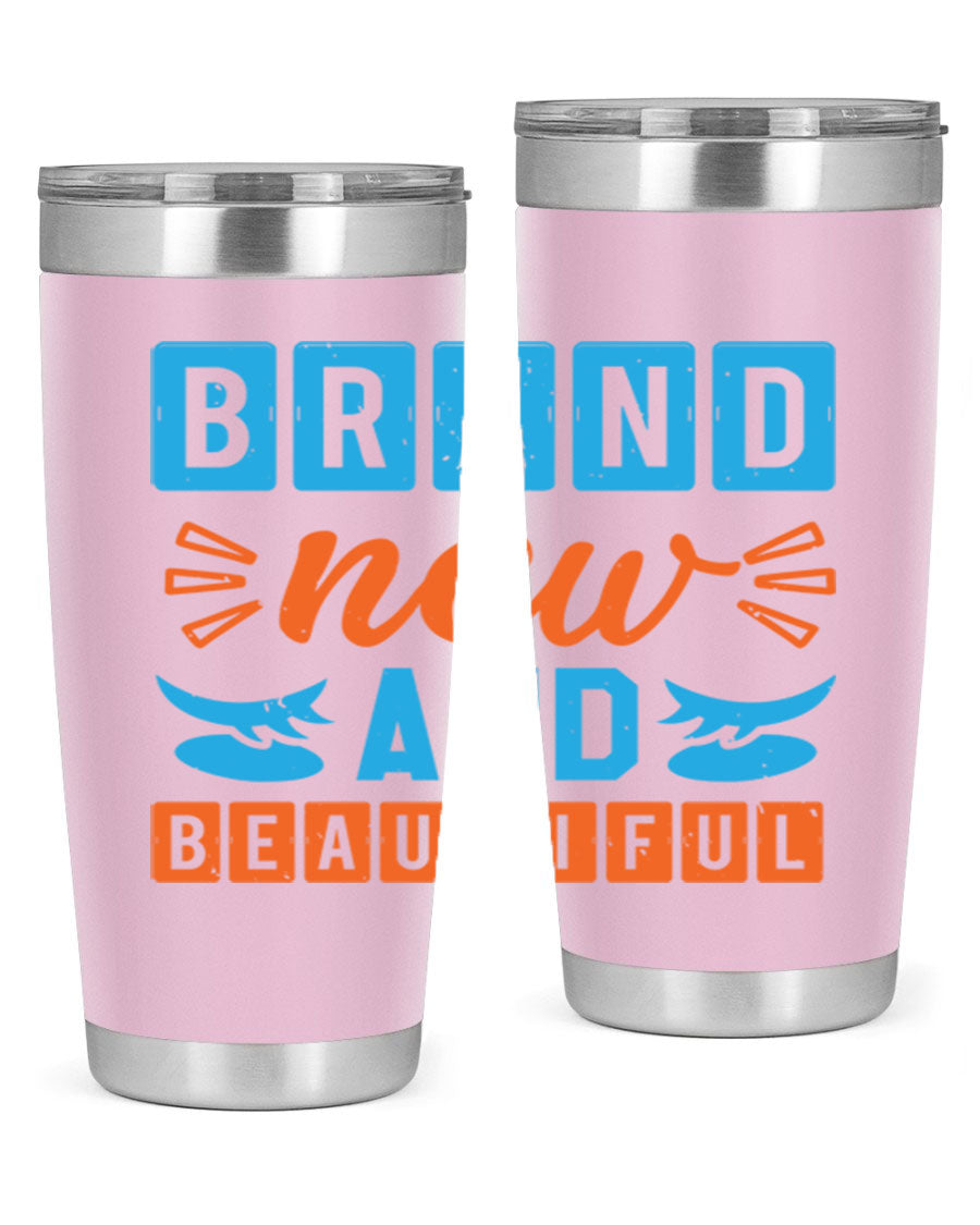 Brand New and Beautiful Style 45# baby shower tumbler in stainless steel with a vibrant design, perfect for hot and cold beverages.