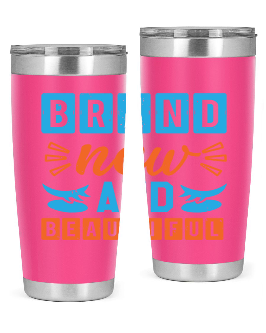 Brand New and Beautiful Style 45# baby shower tumbler in stainless steel with a vibrant design, perfect for hot and cold beverages.