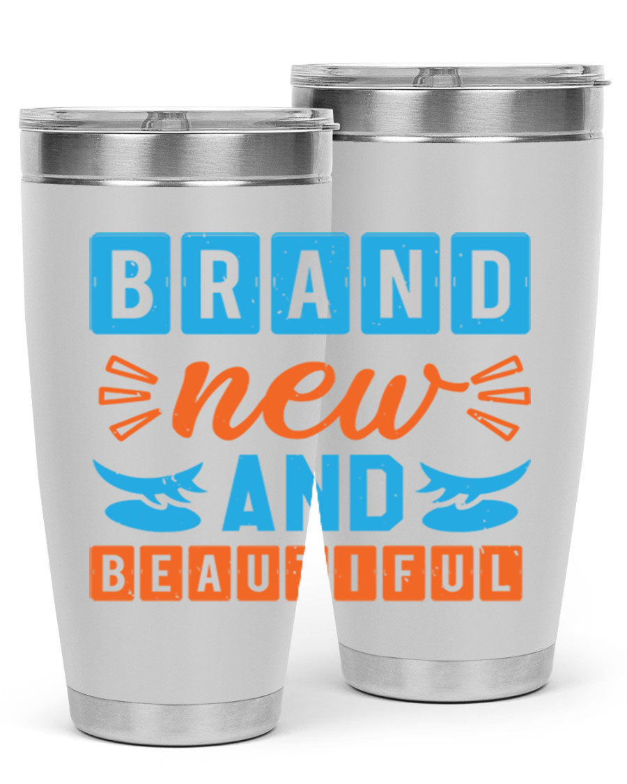 Brand New and Beautiful Style 45# baby shower tumbler in stainless steel with a vibrant design, perfect for hot and cold beverages.