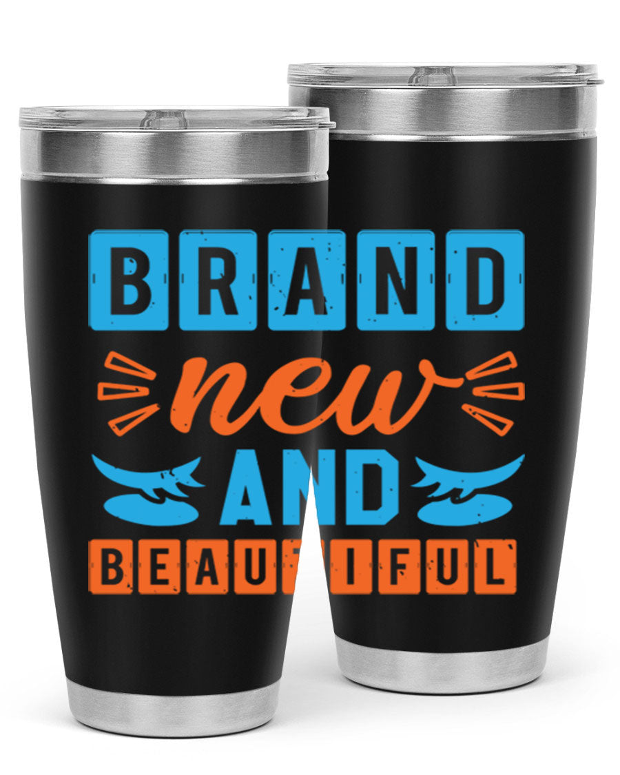 Brand New and Beautiful Style 45# baby shower tumbler in stainless steel with a vibrant design, perfect for hot and cold beverages.