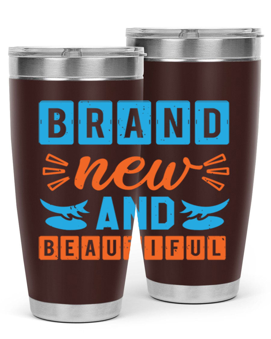 Brand New and Beautiful Style 45# baby shower tumbler in stainless steel with a vibrant design, perfect for hot and cold beverages.