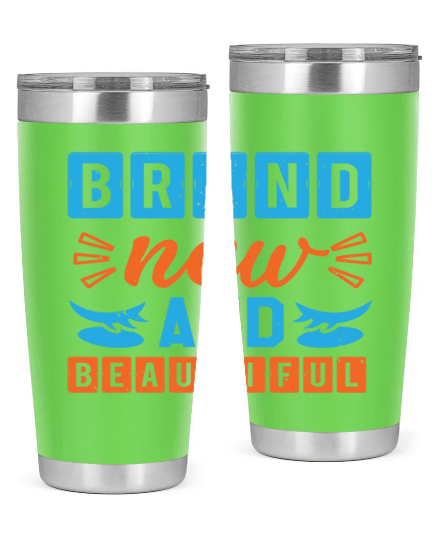 Brand New and Beautiful Style 45# baby shower tumbler in stainless steel with a vibrant design, perfect for hot and cold beverages.