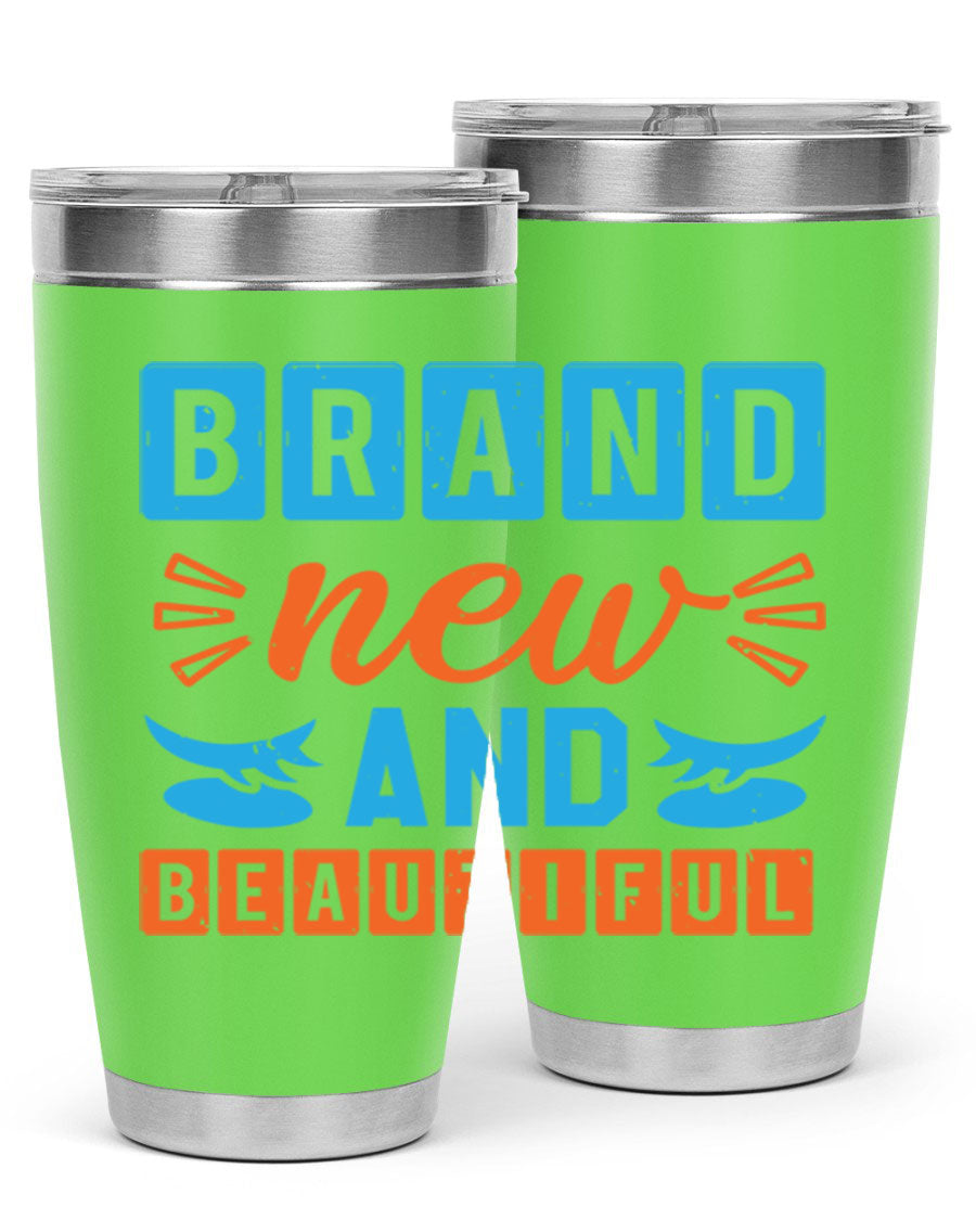 Brand New and Beautiful Style 45# baby shower tumbler in stainless steel with a vibrant design, perfect for hot and cold beverages.