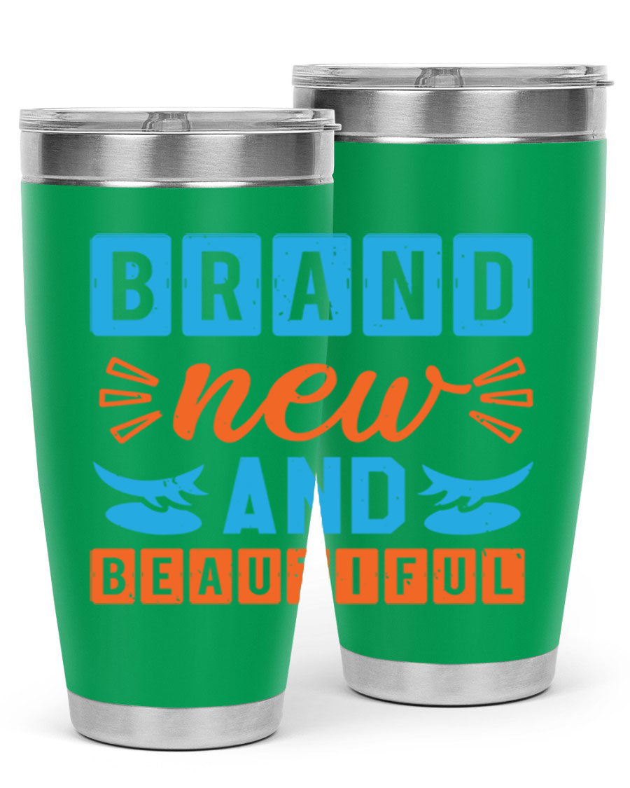 Brand New and Beautiful Style 45# baby shower tumbler in stainless steel with a vibrant design, perfect for hot and cold beverages.