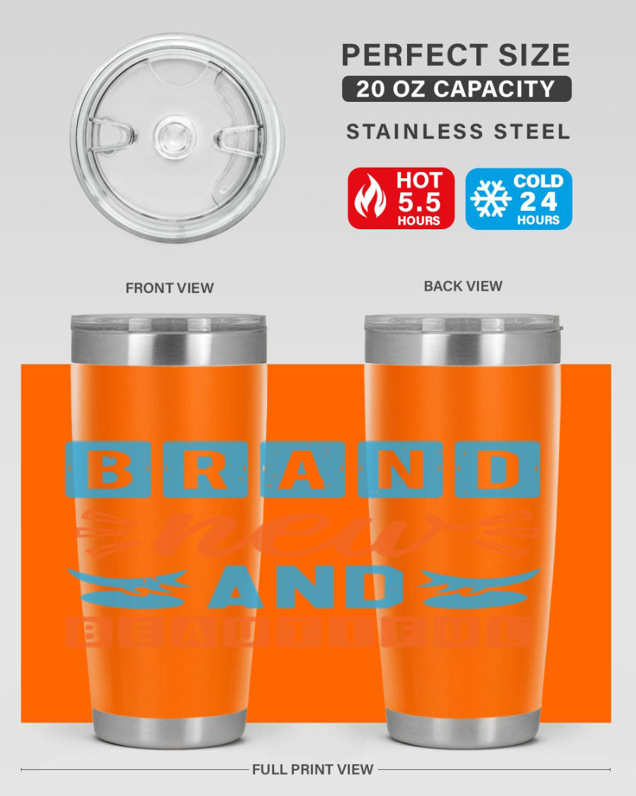 Brand New and Beautiful Style 45# baby shower tumbler in stainless steel with a vibrant design, perfect for hot and cold beverages.