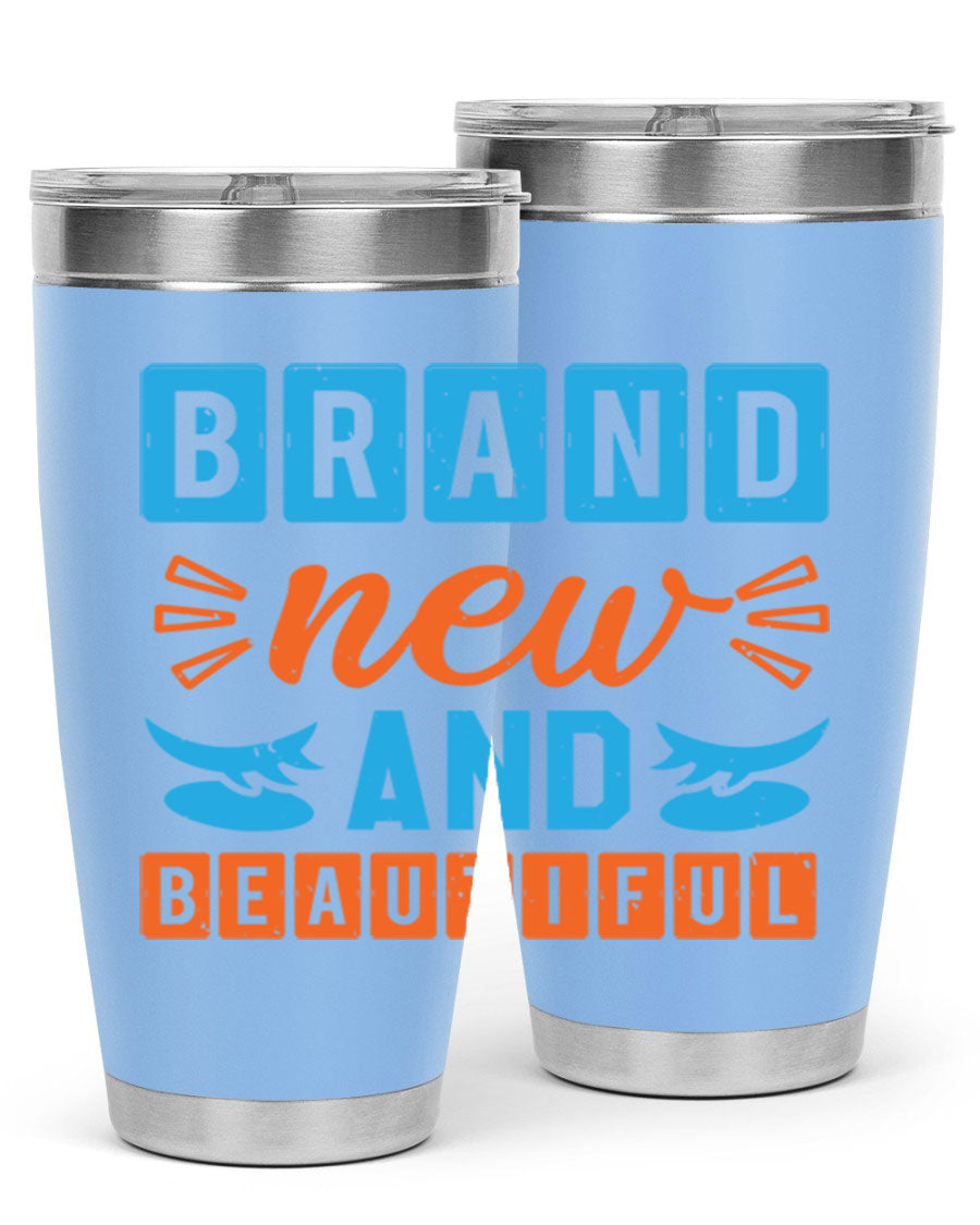 Brand New and Beautiful Style 45# baby shower tumbler in stainless steel with a vibrant design, perfect for hot and cold beverages.