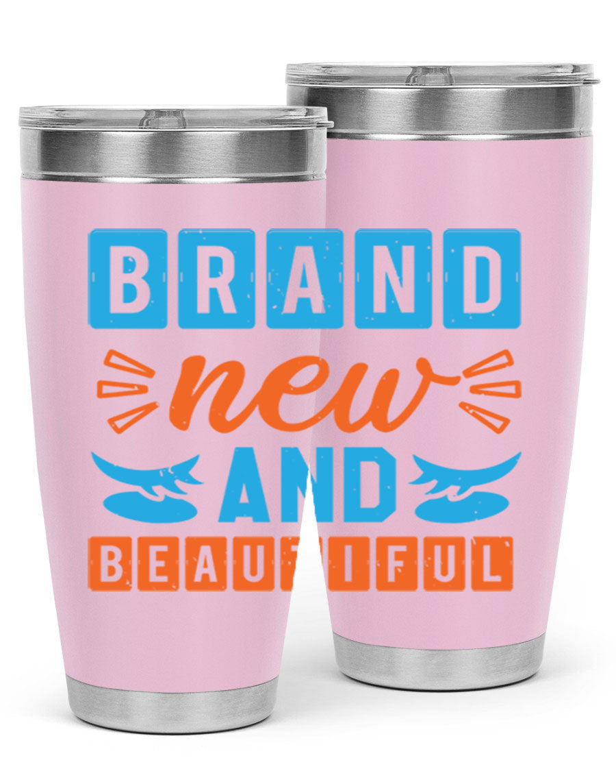 Brand New and Beautiful Style 45# baby shower tumbler in stainless steel with a vibrant design, perfect for hot and cold beverages.