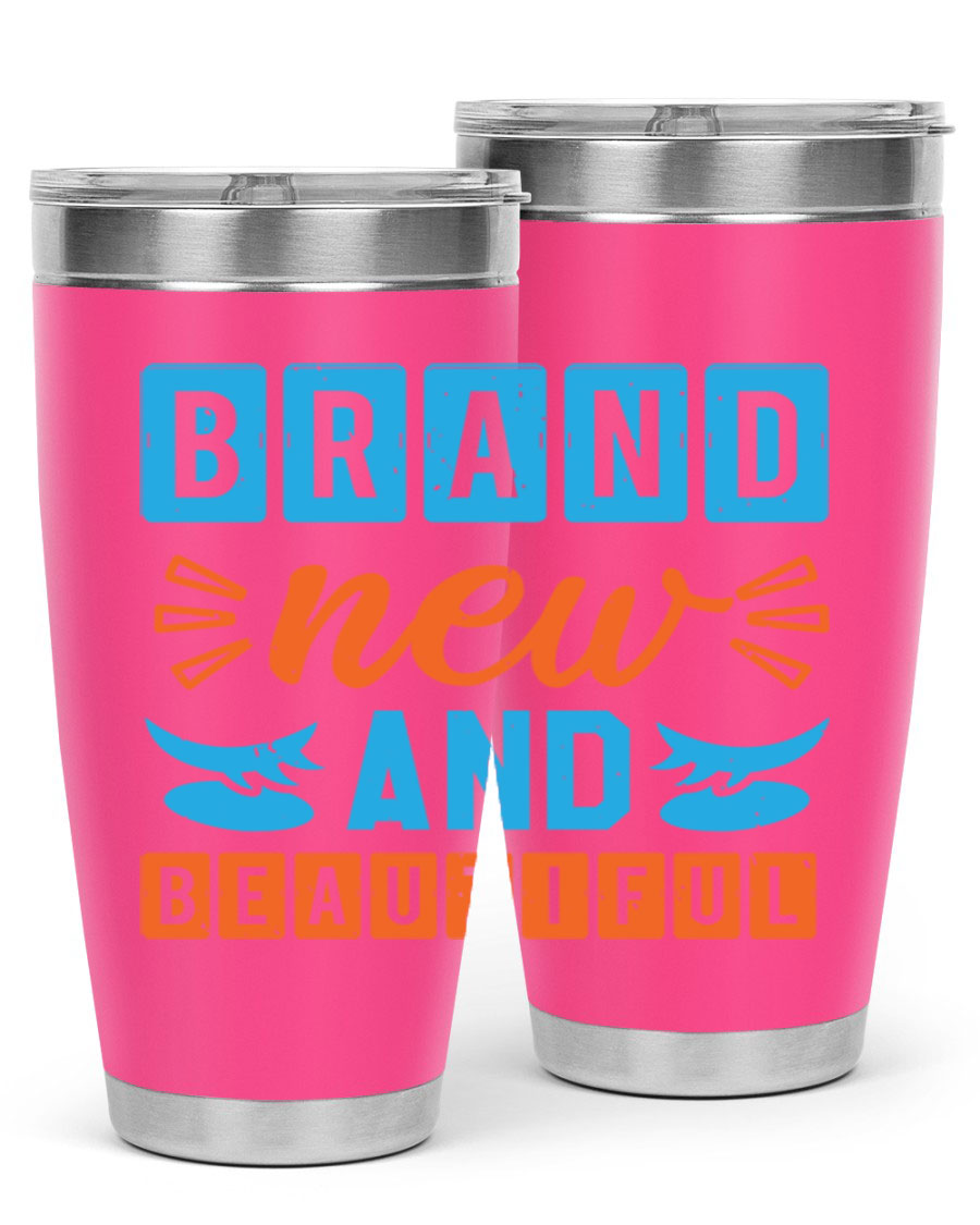 Brand New and Beautiful Style 45# baby shower tumbler in stainless steel with a vibrant design, perfect for hot and cold beverages.