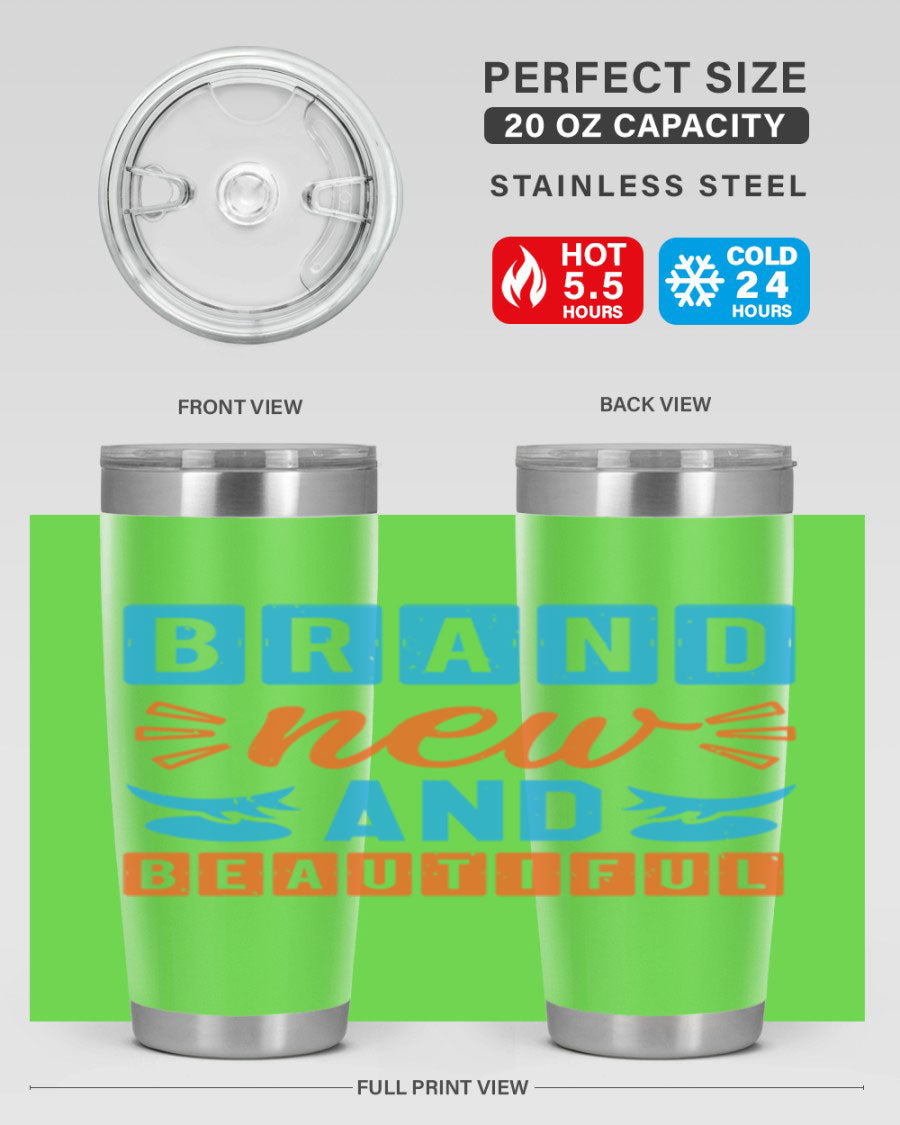 Brand New and Beautiful Style 45# baby shower tumbler in stainless steel with a vibrant design, perfect for hot and cold beverages.