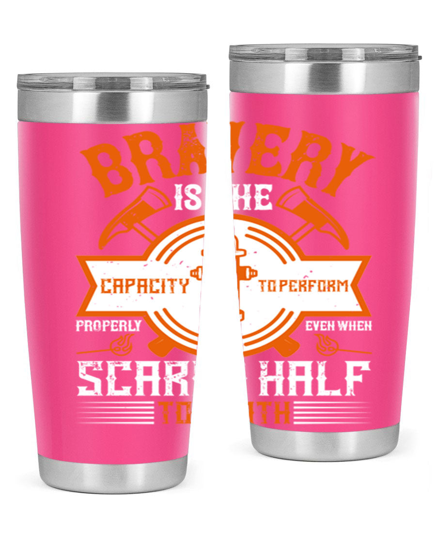Bravery 20oz and 30oz tumblers made of double wall vacuum stainless steel, featuring a motivational quote and a drink-thru lid.