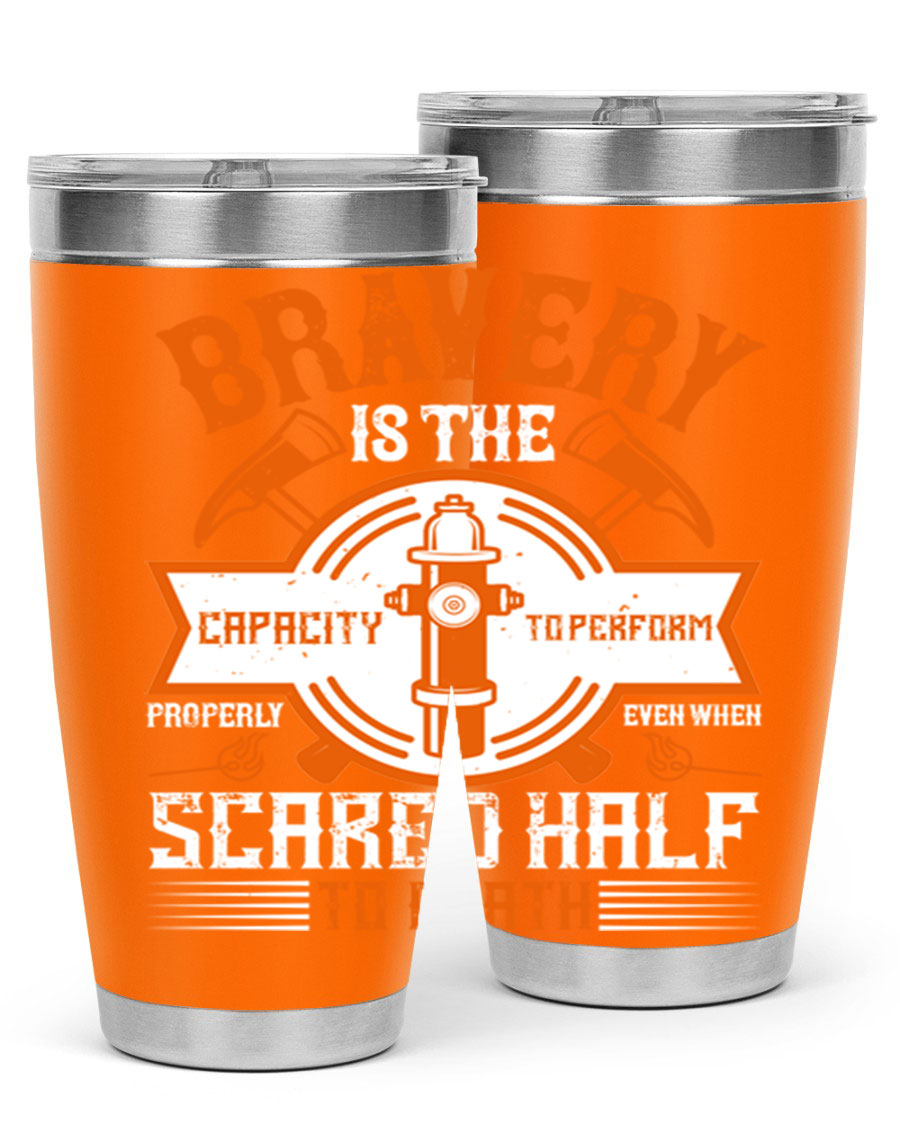 Bravery 20oz and 30oz tumblers made of double wall vacuum stainless steel, featuring a motivational quote and a drink-thru lid.