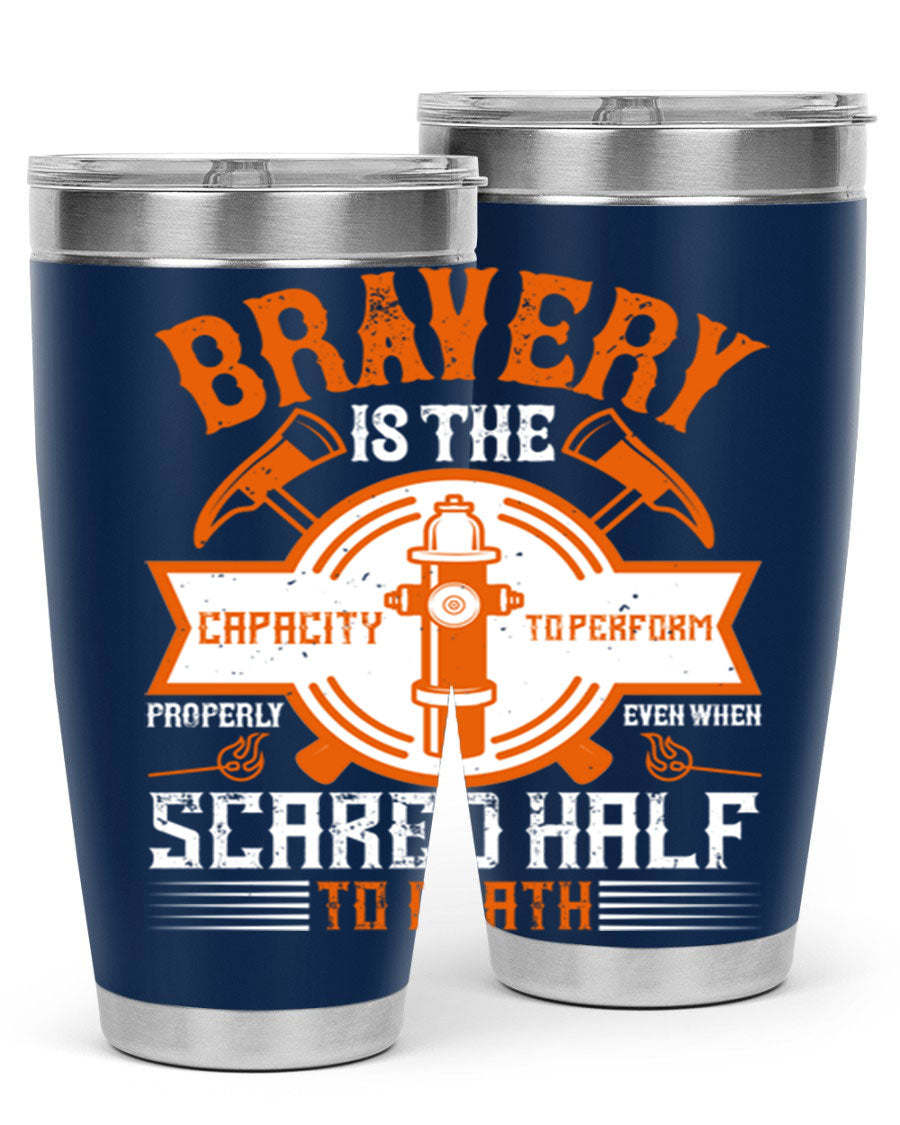 Bravery 20oz and 30oz tumblers made of double wall vacuum stainless steel, featuring a motivational quote and a drink-thru lid.