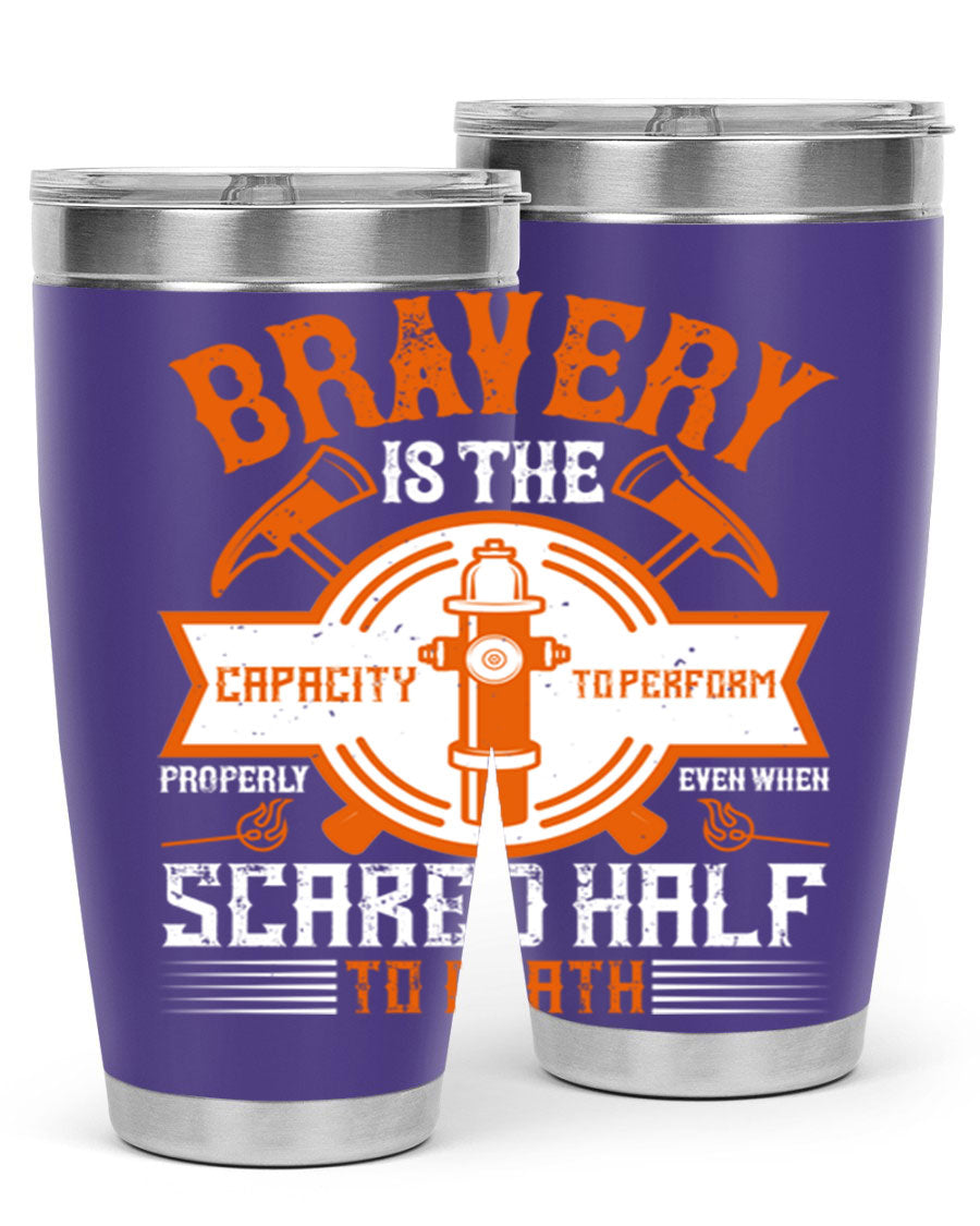 Bravery 20oz and 30oz tumblers made of double wall vacuum stainless steel, featuring a motivational quote and a drink-thru lid.