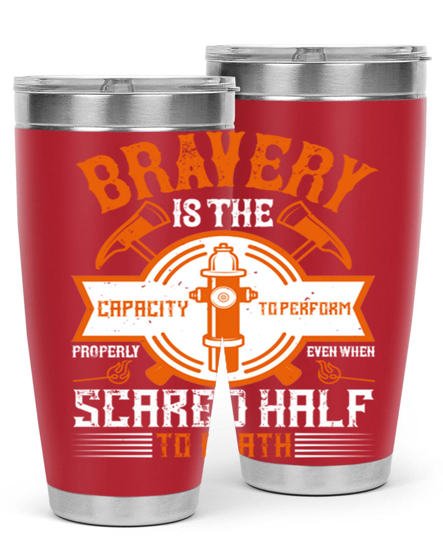 Bravery 20oz and 30oz tumblers made of double wall vacuum stainless steel, featuring a motivational quote and a drink-thru lid.