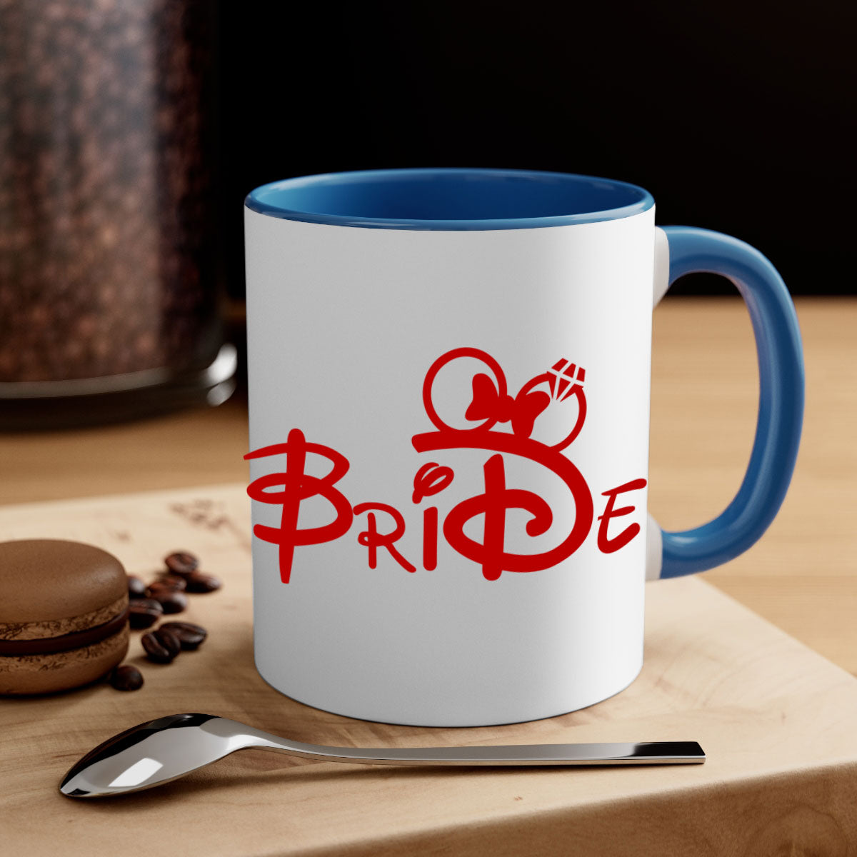 Bride Squad 113# Mug featuring a two-tone design with a colored handle and glossy finish, available in multiple colors.