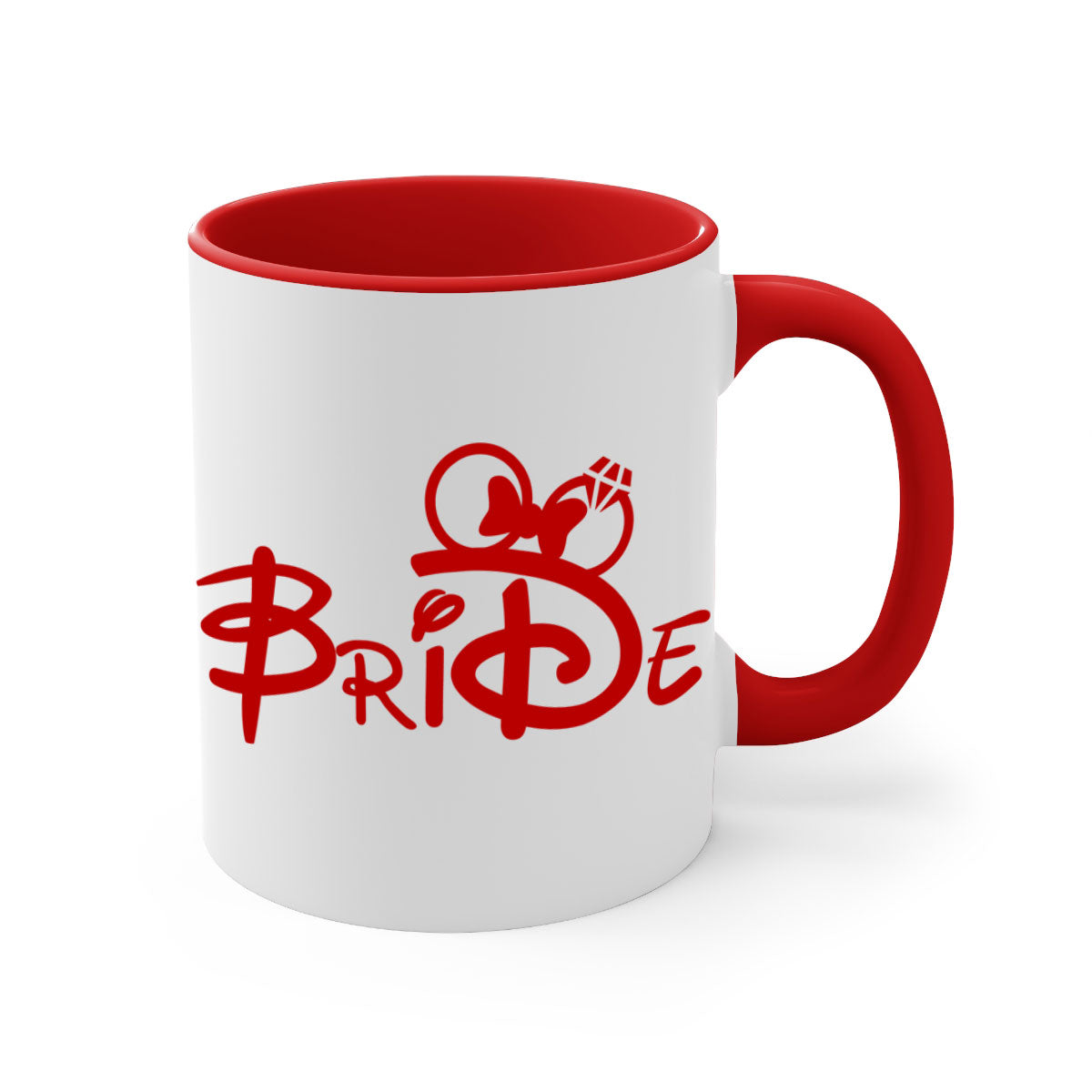 Bride Squad 113# Mug featuring a two-tone design with a colored handle and glossy finish, available in multiple colors.