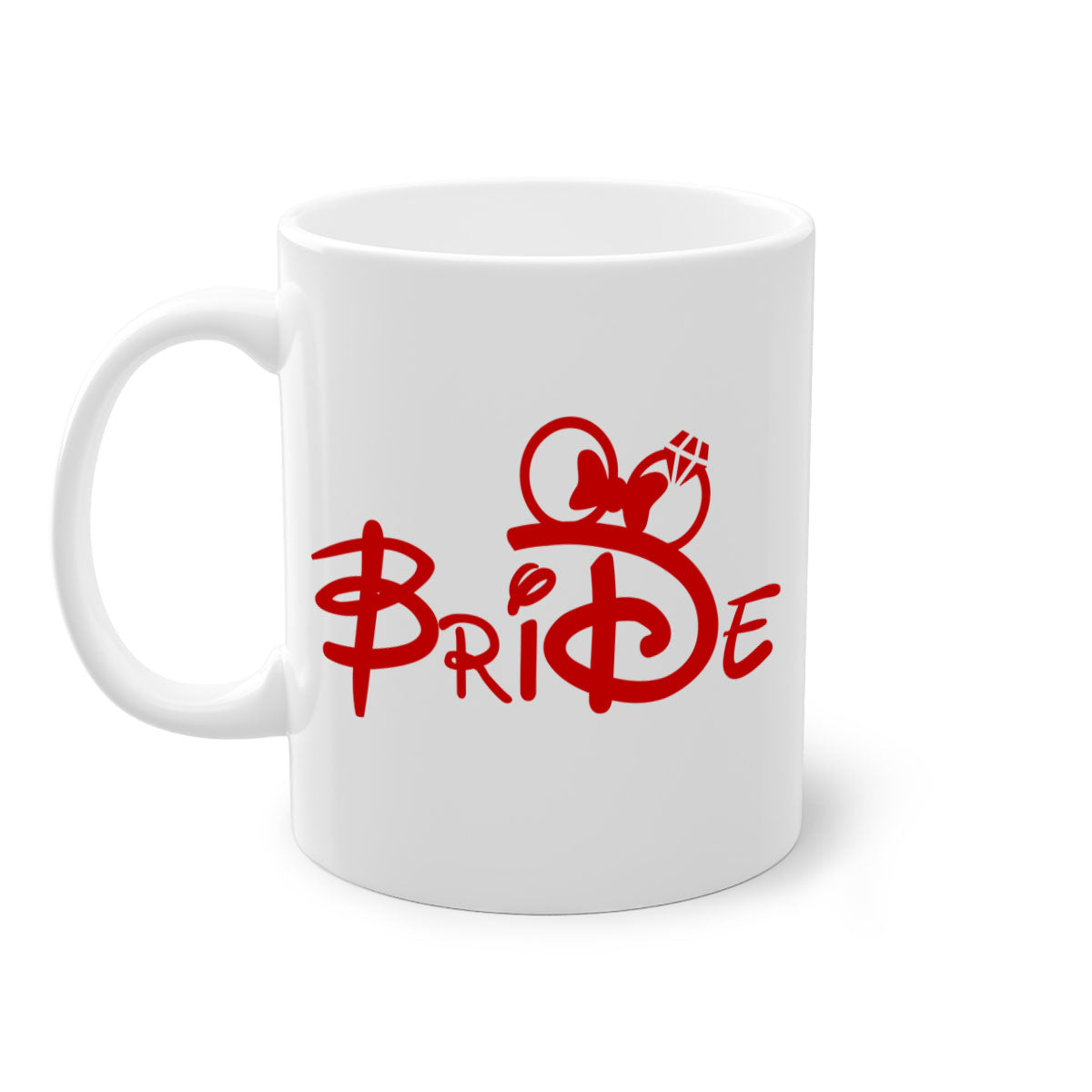 Bride Squad 113# Mug featuring a two-tone design with a colored handle and glossy finish, available in multiple colors.