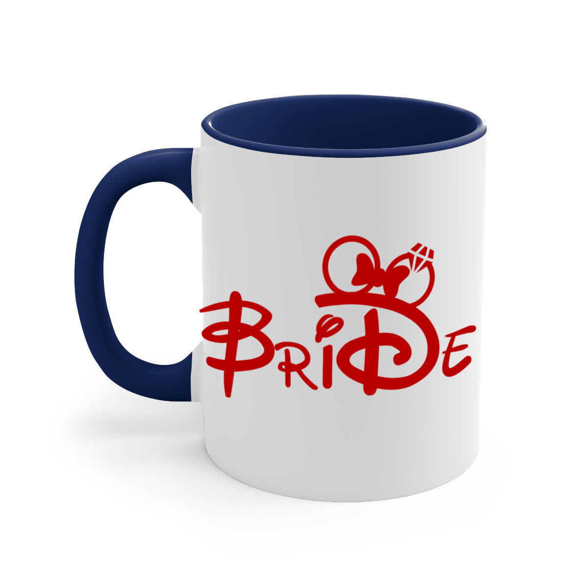 Bride Squad 113# Mug featuring a two-tone design with a colored handle and glossy finish, available in multiple colors.