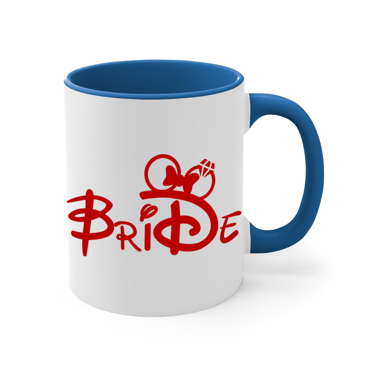 Bride Squad 113# Mug featuring a two-tone design with a colored handle and glossy finish, available in multiple colors.