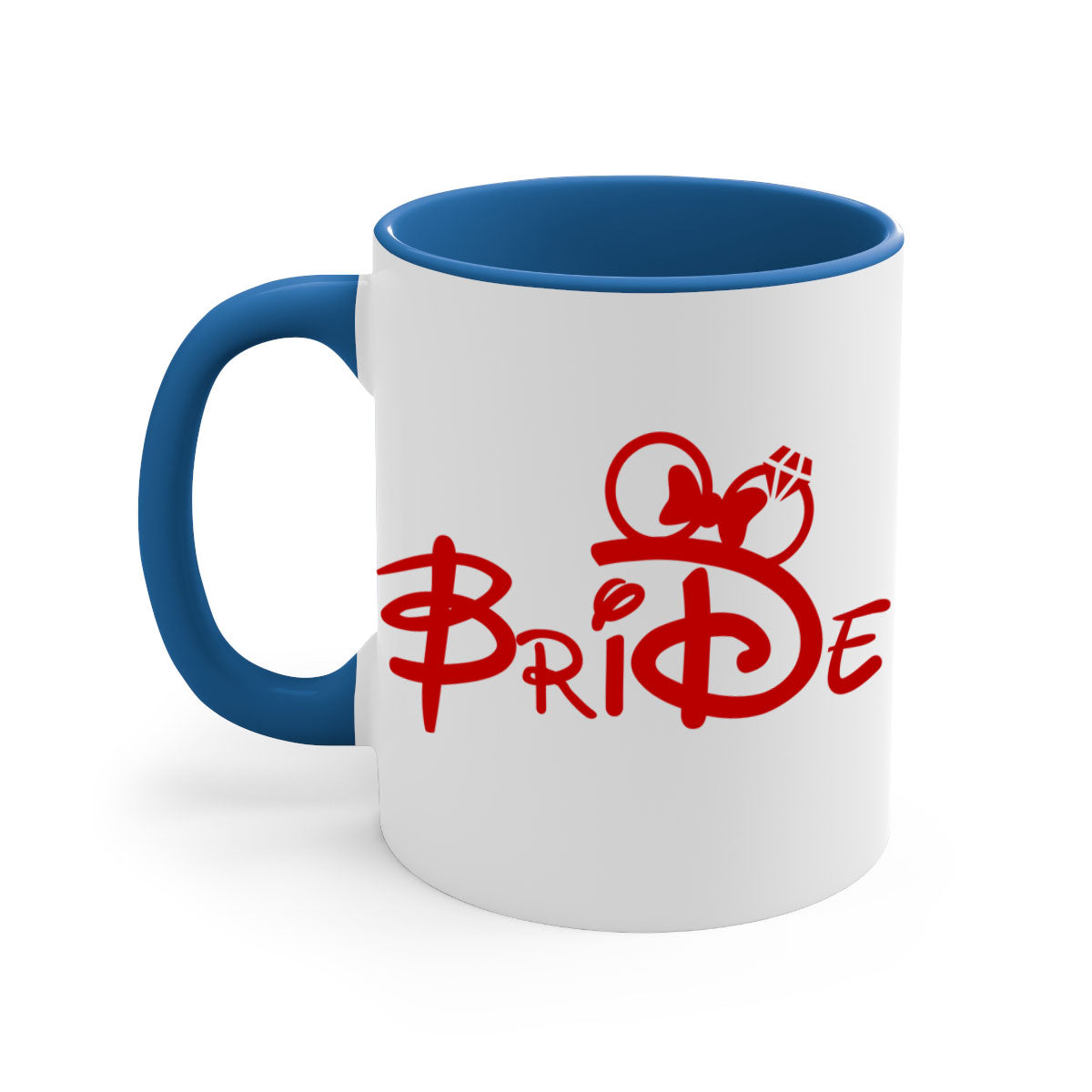 Bride Squad 113# Mug featuring a two-tone design with a colored handle and glossy finish, available in multiple colors.