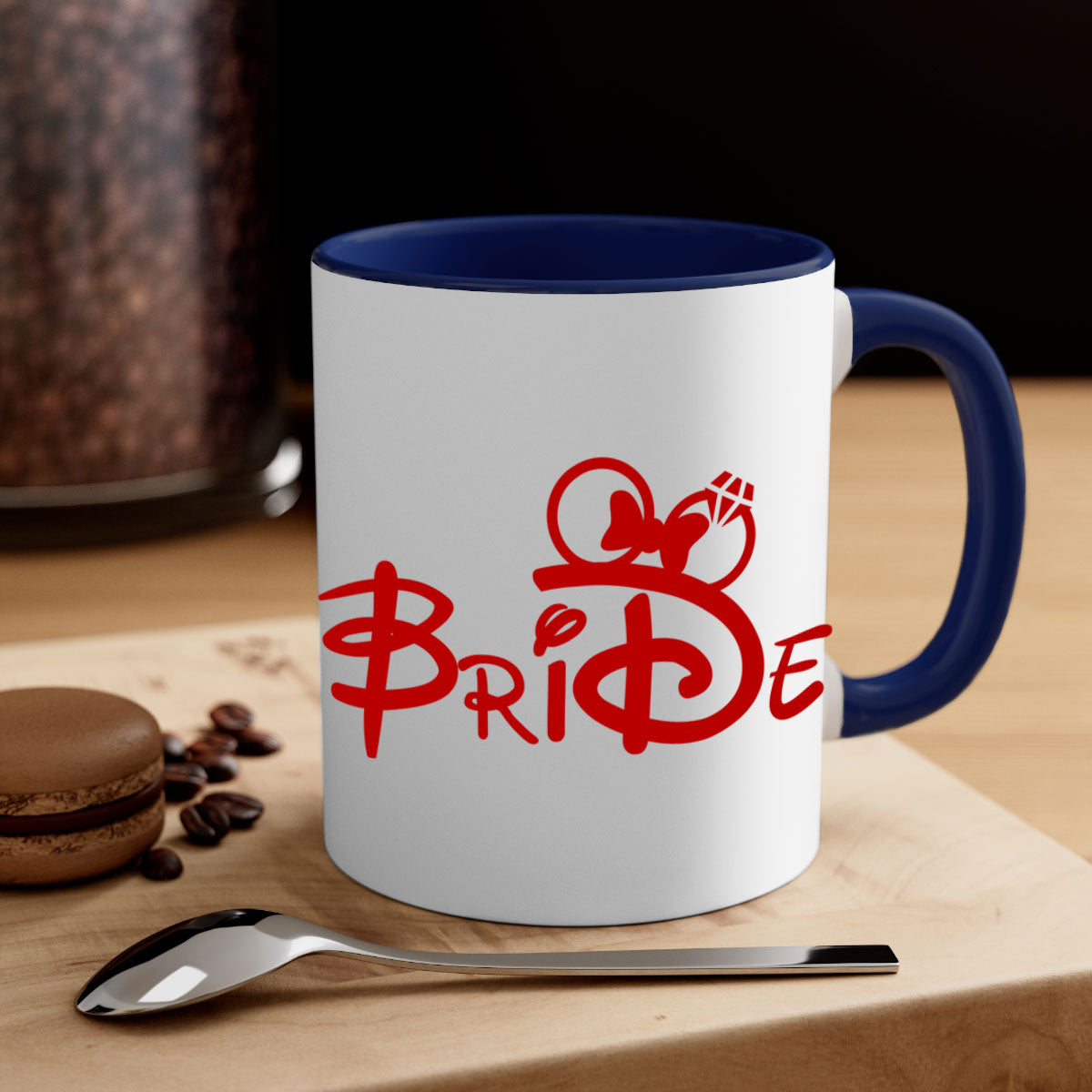 Bride Squad 113# Mug featuring a two-tone design with a colored handle and glossy finish, available in multiple colors.