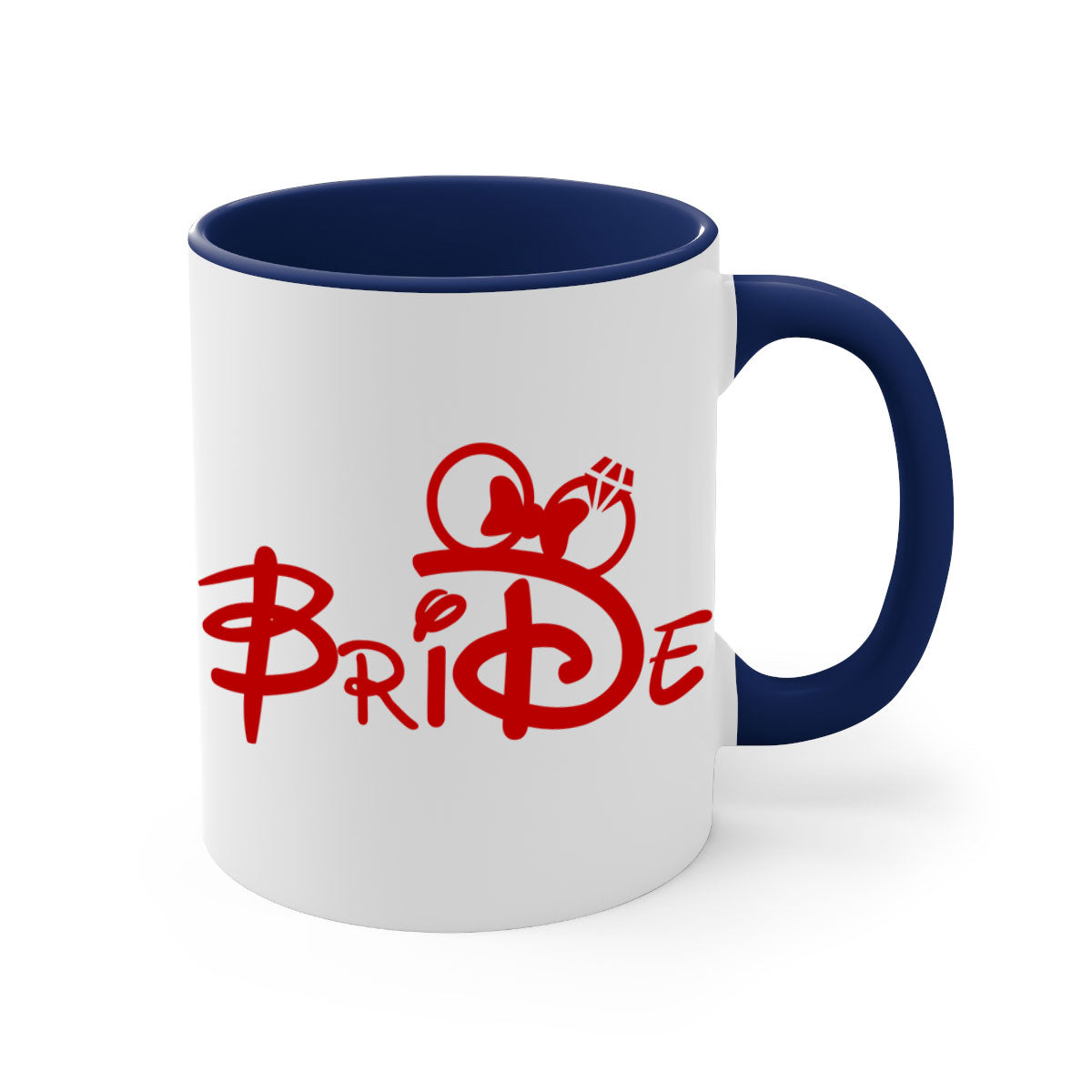Bride Squad 113# Mug featuring a two-tone design with a colored handle and glossy finish, available in multiple colors.