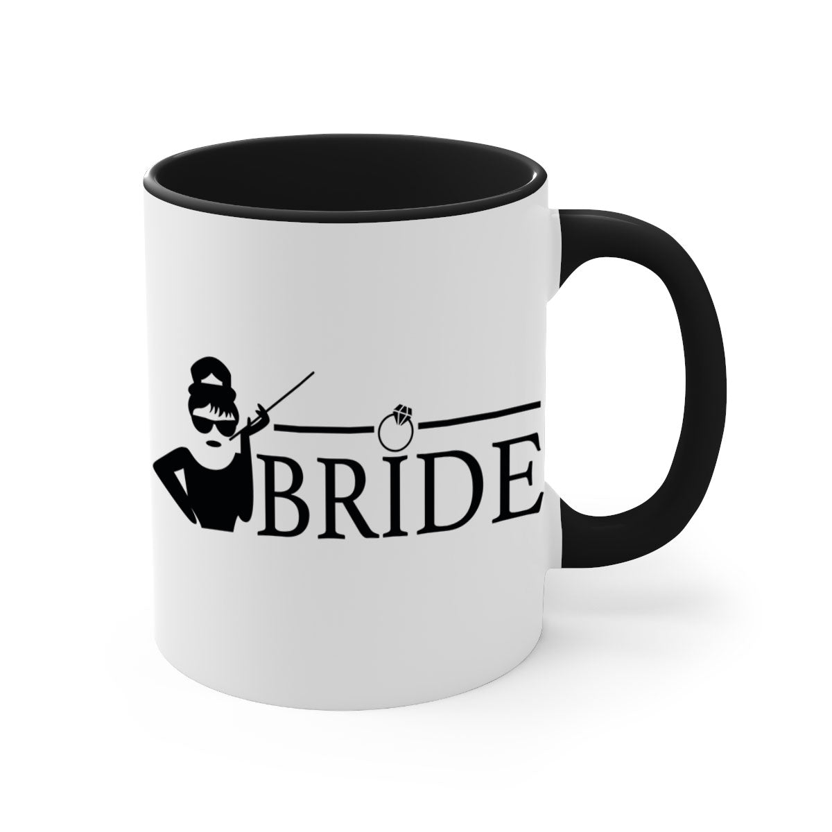 Bride Squad 137# Mug featuring a glossy finish, colored handle, and interior, available in five vibrant colors.