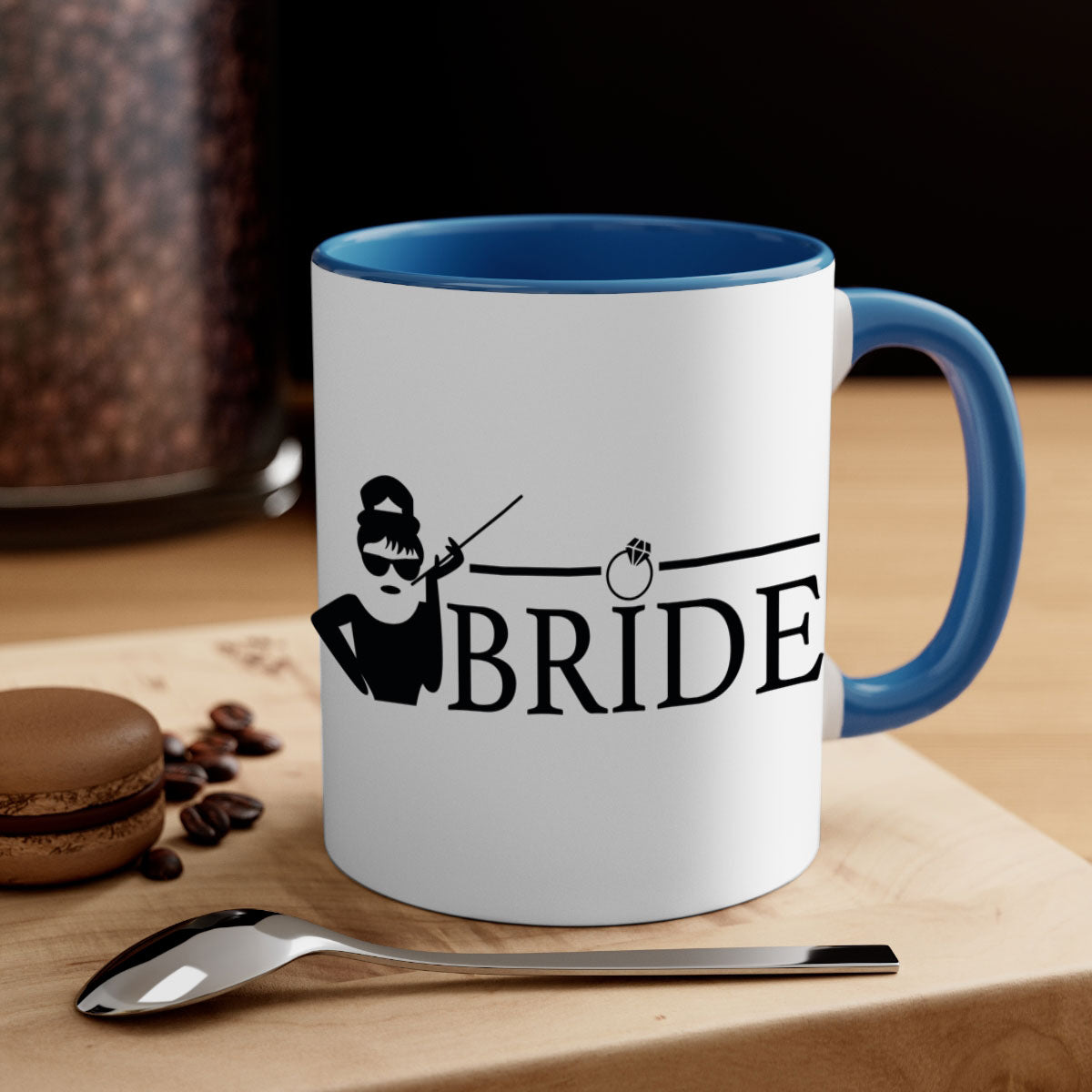 Bride Squad 137# Mug featuring a glossy finish, colored handle, and interior, available in five vibrant colors.
