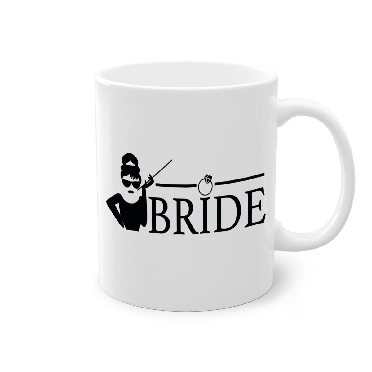 Bride Squad 137# Mug featuring a glossy finish, colored handle, and interior, available in five vibrant colors.