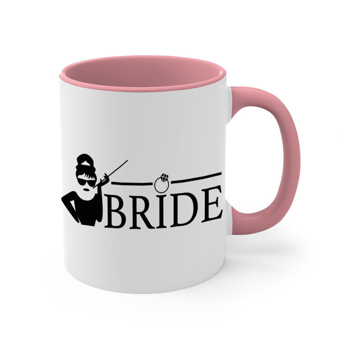 Bride Squad 137# Mug featuring a glossy finish, colored handle, and interior, available in five vibrant colors.